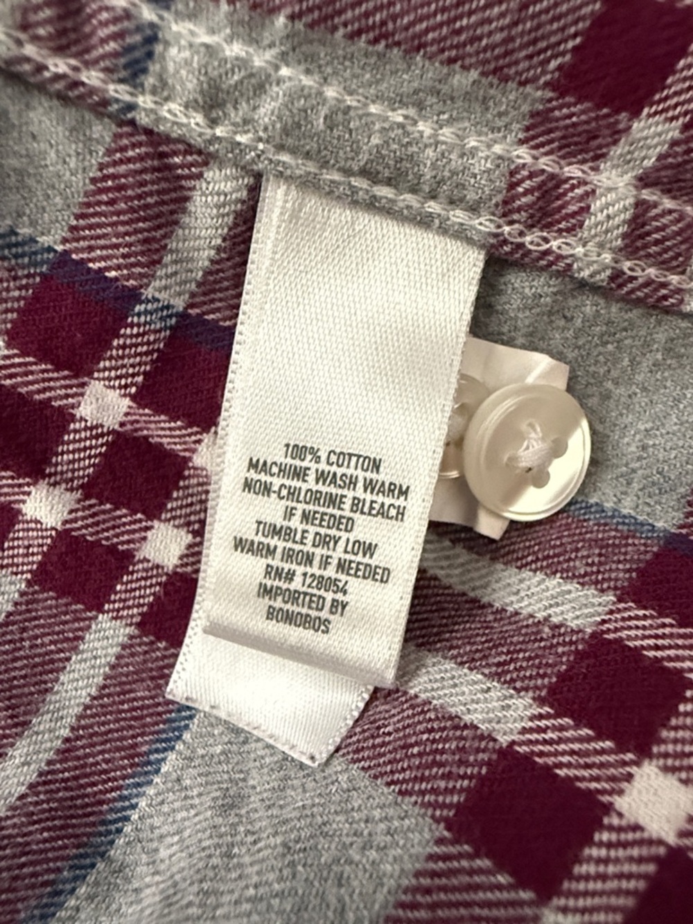 3/$10 Bonobos Plaid Button-Down Slim Fit Shirt in Burgundy and Gray - Picture 4 of 8